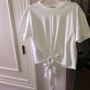 white zara tee